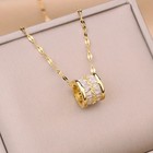 Women Necklace Cubic Zircon Pendant 18k Gold Plated Stainless Steel Jewelry Gift