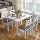 Homcom 5-piece Dining Table Set With Upholstered Chairs  Wood Legs  White