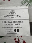 Holiday Berries Tablecloth 60x84 Christmas Holiday Holly Berry Oval Or Oblong
