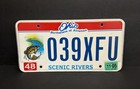 Premium Vtg Ohio Scenic Rivers License Plate Largemouth Bass Fish Graphic 039xfu