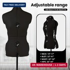 Black Dress Form Adjustable Mannequin For Sewing  Female Size 6-14 Pinnable Body