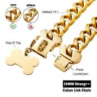 Bone Buckle Gold Dog Collar 18k Gold Plated Cuban Link Fashion Necklace Colla   