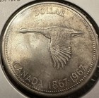 1967 Canada Dollar  Centennial 80  Silver Coin  Flying Goose   Queen Elizabeth
