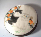 Vtg Rare Needle   Pin Box With Kittens And 7 Boxes Inside