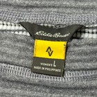 Eddie Bauer Pullover Shirt Womens L Purple Gray Striped Long Sleeve Crew Neck