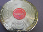      Vtg Art Deco Richard Hudnut Rouge Compact Peach Enamel Bullseye Lid    unused