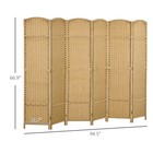 6 Panel Room Divider Freestanding Folding Privacy Screen Nature Wood