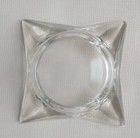 Vintage Mid-century Modern 4 5  Square Clear Glass Cigar Cigarette Ashtray