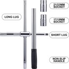 23  Universal Extended Lug Wrench 4 Way Tire Iron Nut Wrench Set W socket Usa