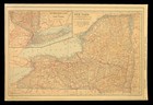 Antique Map Of New York State Map Railroad Original Nyc Rr Antique Dated 1914