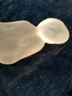 Art Deco Frosted Glass Shy Girl Figurine  Czech Republic  7 3 4  Tall