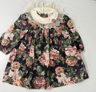 Vtg Rare Editions Dress Baby Girls 4t Floral Lace Bertha Collar Cottagecore Usa