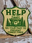 Vintage Smokey Bear Porcelain Sign Old Us Forest Service National Park Fires 12 