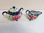 Lovely Antique Hand Painted Porcelain Dresser Boxes  Sugar creamer And Shakers