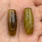 Very Unique Ancient Indo Tibetan Two Agate Carnelian Beads