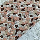 Vintage 70 s Cotton Fabric 2 Yards Quilting Cheater Quilt Pattern Boho   4007