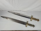 Pair 19th C Belgian Export Cutlasses Brass-washed Hilts C 1840   1870