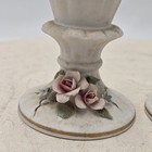 Vintage Lefton China Candle Holders Candlesticks  Flowers  Hand Painted