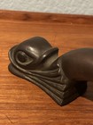 Vintage Bronze Door Handle Dolphin Serpent Koi Sea Fish Nautical 9 75   