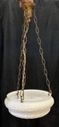 1905 Antique 15    Milk Glass Pendant Ceiling Light W  All Original Brass Hardware