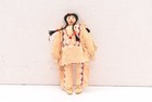 Vintage Native American Doll Beaded Sioux Indian W Leather Fringe 5 5  Tall