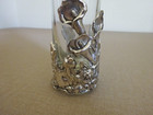 Vintage Arthur Court Glass Vase  Cast Aluminum Bunny Rabbit Lily Collection