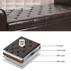 51  Storage Bench With Ottoman End Of Bed Upholstered Faux Leather Couch Brown