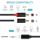 2-male Rca To Ios Adapter Audio Stereo Cable Aux Cord Compatible With Iphone Pad