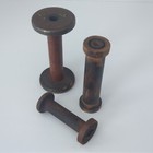 Wood Spindle Spools Textile Industrial Weaving Thread Sewing Primitive Lot 3 Vtg