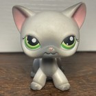 Littlest Pet Shop Lps  125 Green Eye Siamese White Grey Shorthair Cat Authentic