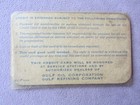 Vintage 1939 Gulf Gas Credit Card New Orleans Gulf Oil Corporation