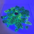 63pc Vintage Old Czech Green Uranium Glass Broken Beads Diy Mosaics Craft 9 2oz