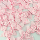 50pcs Boutique Mini Pink Satin Ribbon Bows Flowers Appliques Diy Craft For Sewin