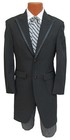 Men s Long Black Frock Morning Coat Wool Tuxedo Western Duster Cutaway Tails 40r