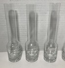 Vintage Lot Of 6 Slim Neck Tall Clear Glass Double Shot Glasses