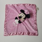 Disney Minnie Mouse Pink Lovey Plush Soft Baby Security Blanket Rattle 13  X 13 