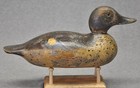 Vintage Mason Standard Grd Glass Eye Bw Teal Drake Duck Decoy Original Paint