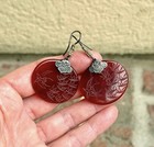 Vintage Sterling Silver And Etched Carnelian Earrings