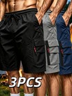 3-piece Men s Cargo Shorts Lightweight Multi-pocket Casual Shorts