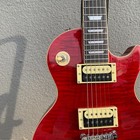 Vintage Red Lp-style Electric Guitar Flame Maple Top Hh-pickup Free Ship