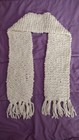 Handmade Knit Scarf Child Size Soft Acrylic Creamy White 26  Long 5  Wide