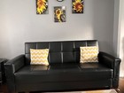 Black Sofa Set Living Room Gently Used - Set Of 2 Identical Sofa With Storage