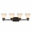 Rubbed Oil Bronze And Frost Glass 4 Light Bath Wall Fixture Orig  435