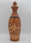 Antique Unusual Faux Wood German Stein Pottery Bowling Pin