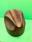 C1940 s Wood Fedora Hat Block Men Millinery Crown Mold Form Size 6 3 4