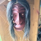 False Face Mask Iroquois Carved Wood Mask Long Horsehair
