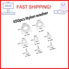 650-piece White Nylon Flat Washer Assortment Kit - M2 To M10 Sizes