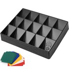Card Sorting Tray - Stackable Trading Card Organizer  Includes 15 Card Dividers