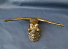 Vintage Bronze Sculpture Statue Woman Marble Deco J patoue Rare Decor Rare