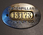 Old Employee Badge Caterpillar Tractor Co Brass Number Insert No Pin